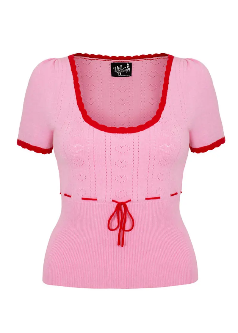 Hell Bunny Hannah Top Pink