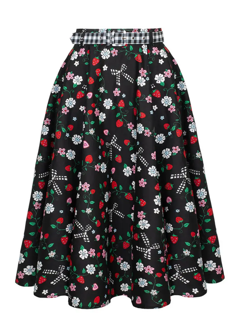 Hell Bunny Isobel 50's Swing Skirt Black