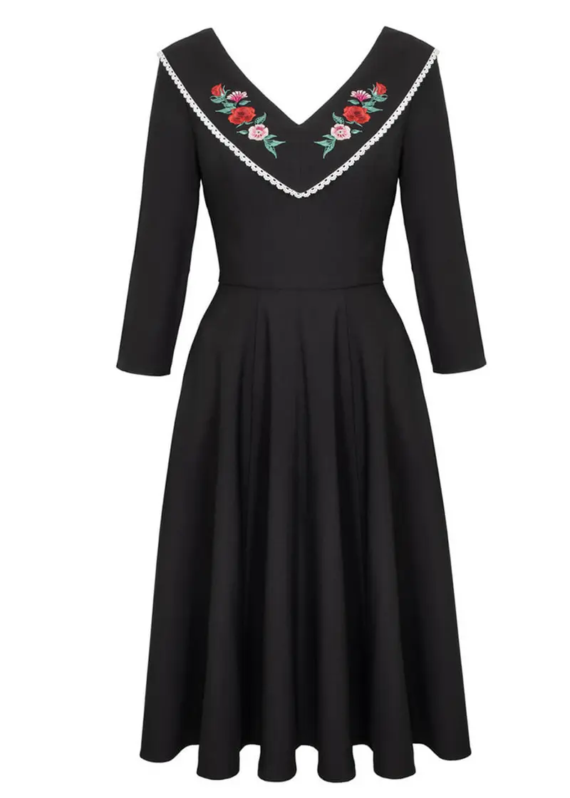 Hell Bunny Kayla 40s Swing Dress Black