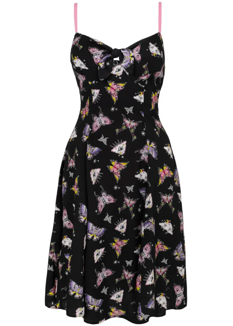 Hell Bunny Kocho Butterfly 50s Swing Dress Black