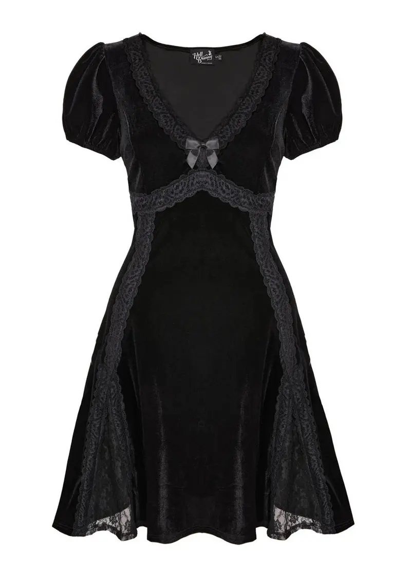 Hell Bunny Marla Lace Short Black Dress