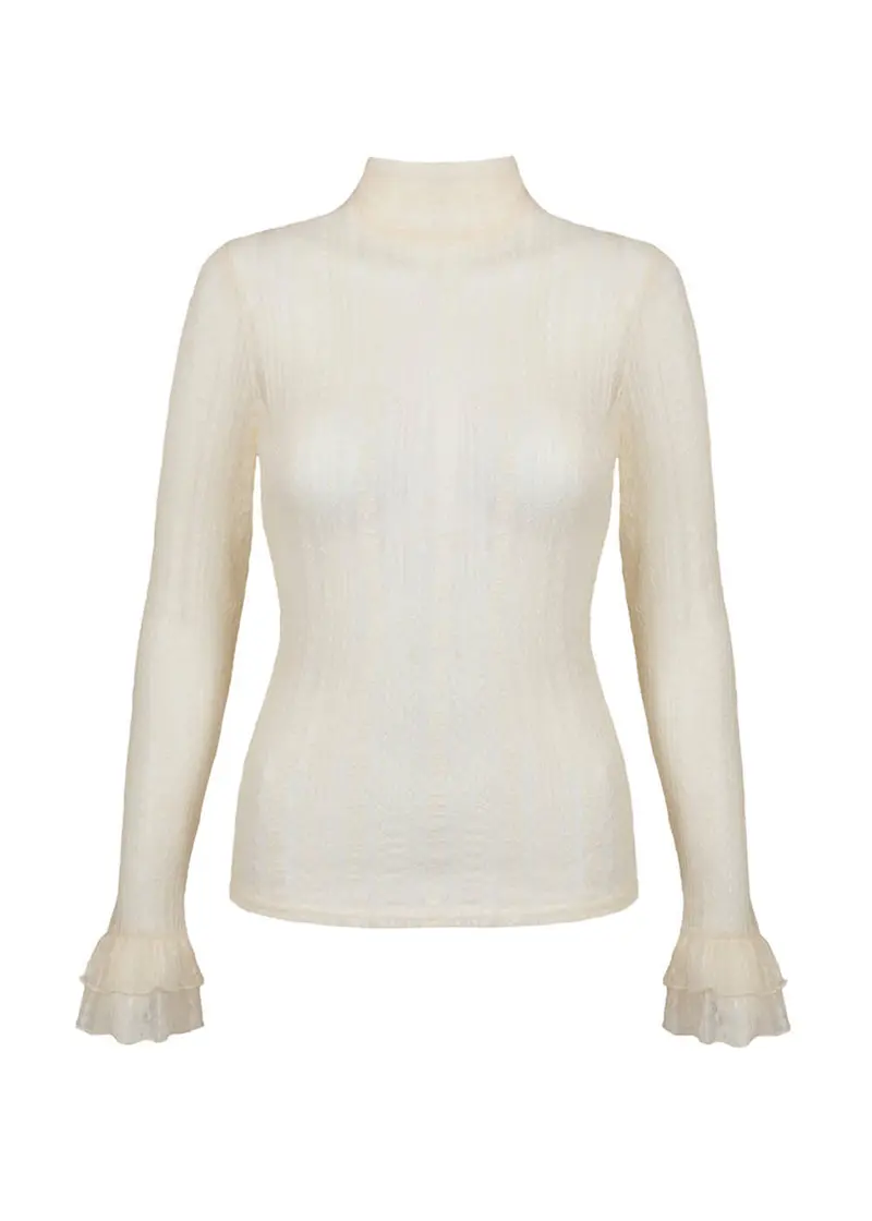 Hell Bunny Maude Lace Top Ivory
