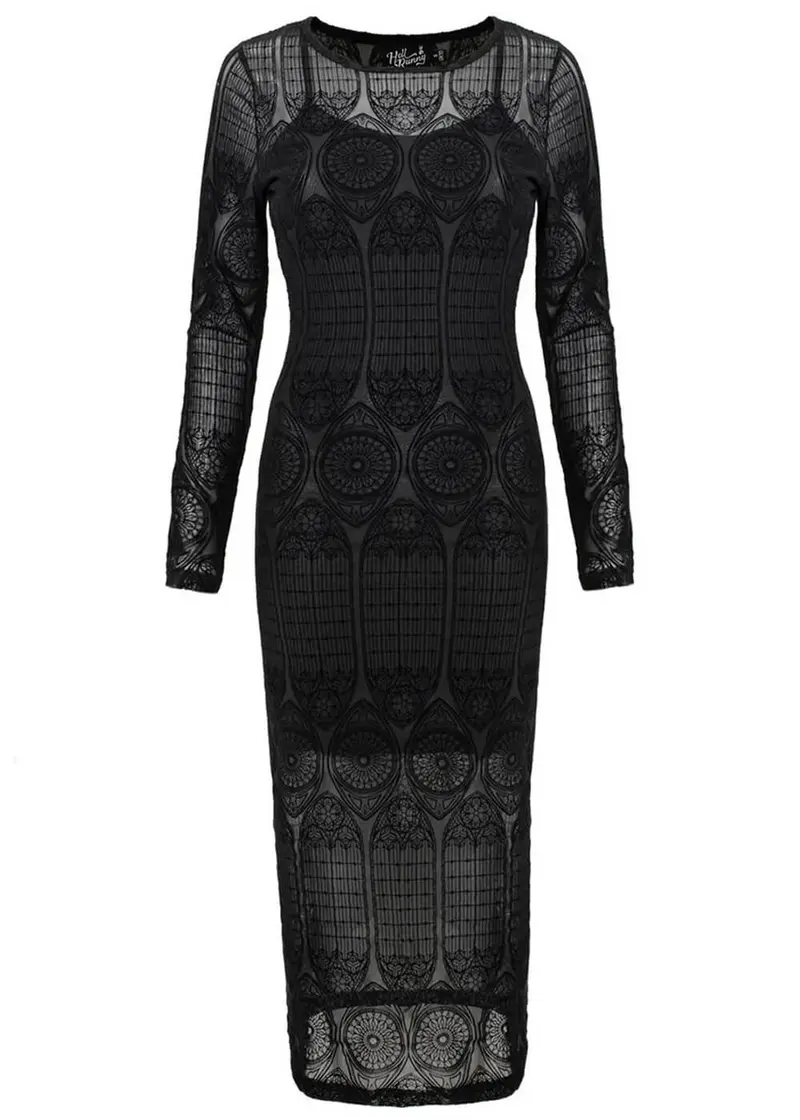 Hell Bunny Mea Culpa Cathedral Black Dress