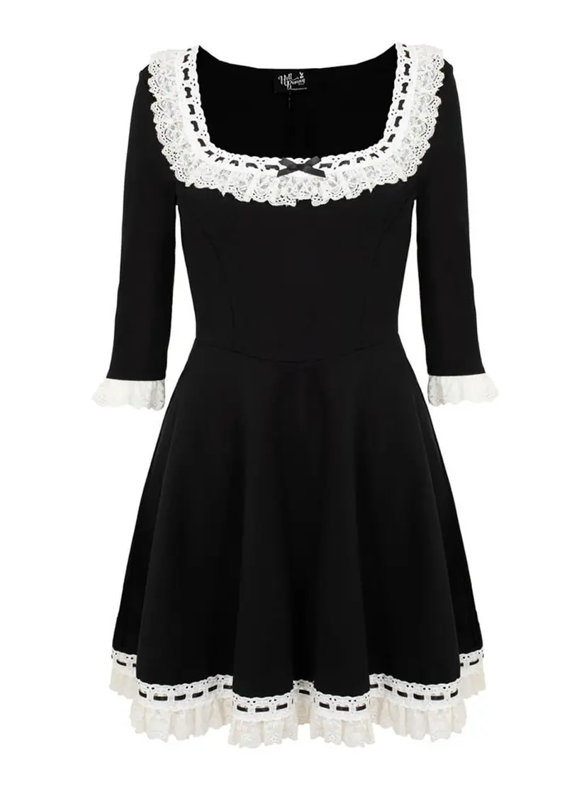 Hell Bunny Moira Lace 60s A-Line Dress Black