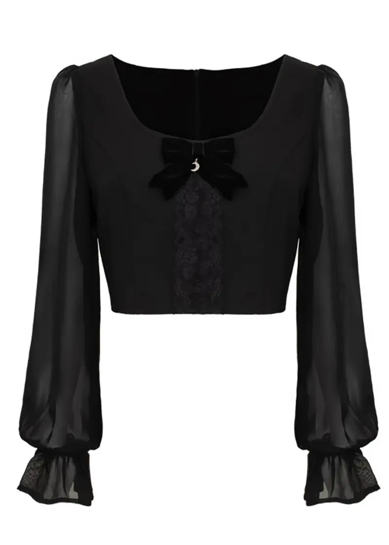 Hell Bunny Nocturnal Lace Top Black
