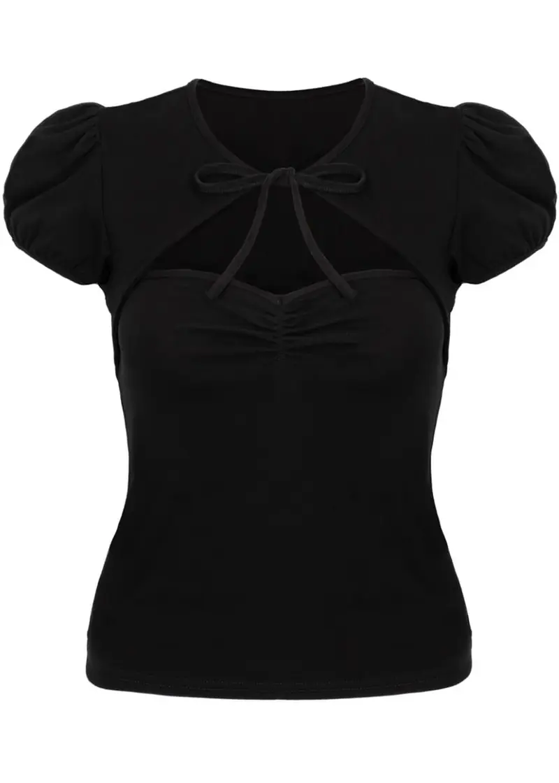 Hell Bunny Priscilla 50's Top Black