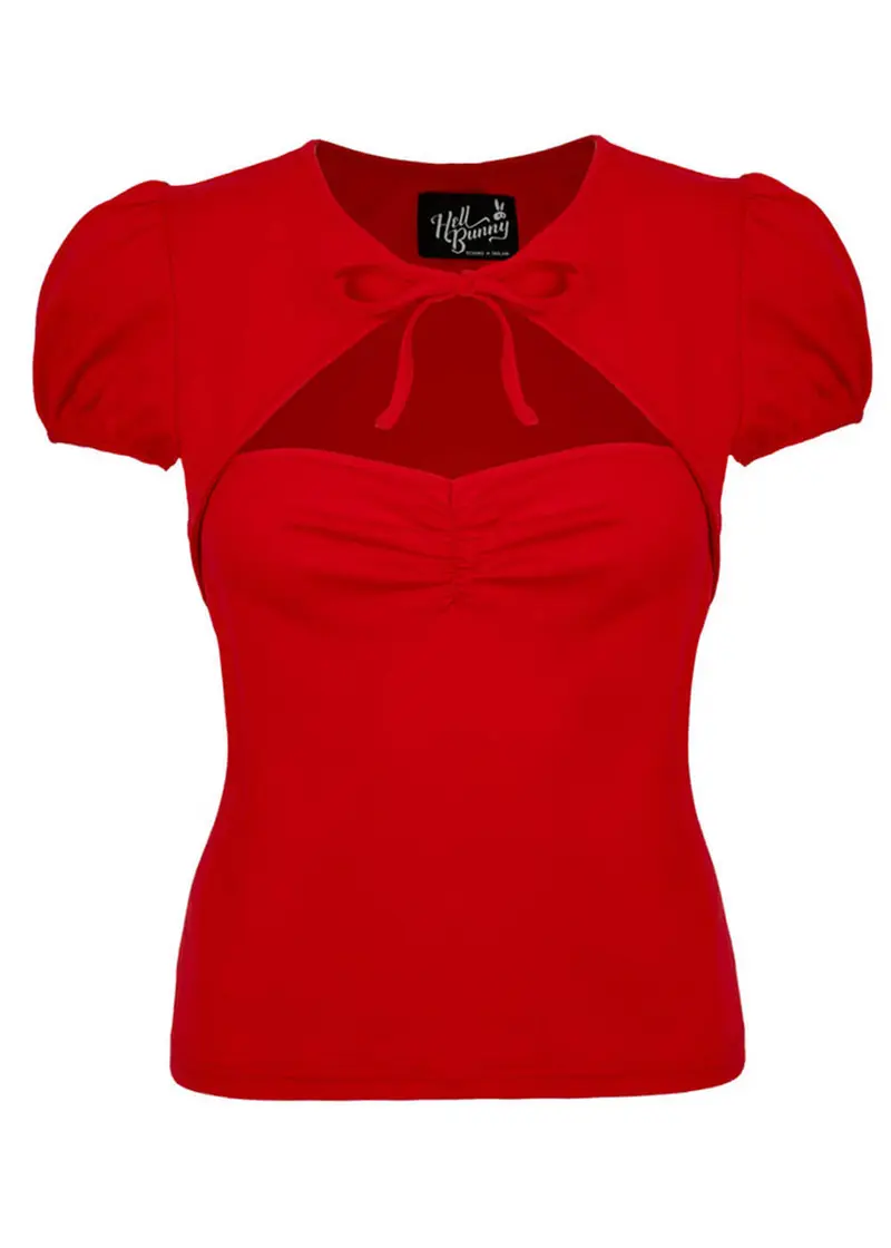 Hell Bunny Priscilla Top Red