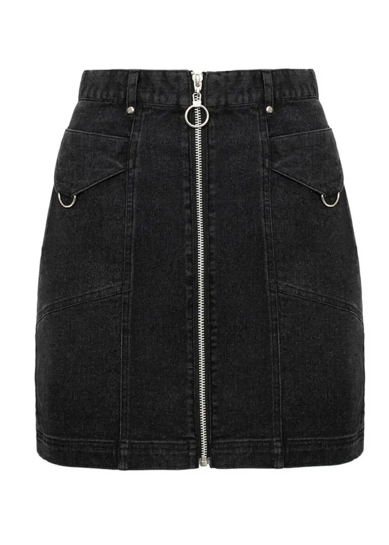 Hell Bunny Raye 50s Skirt Grey