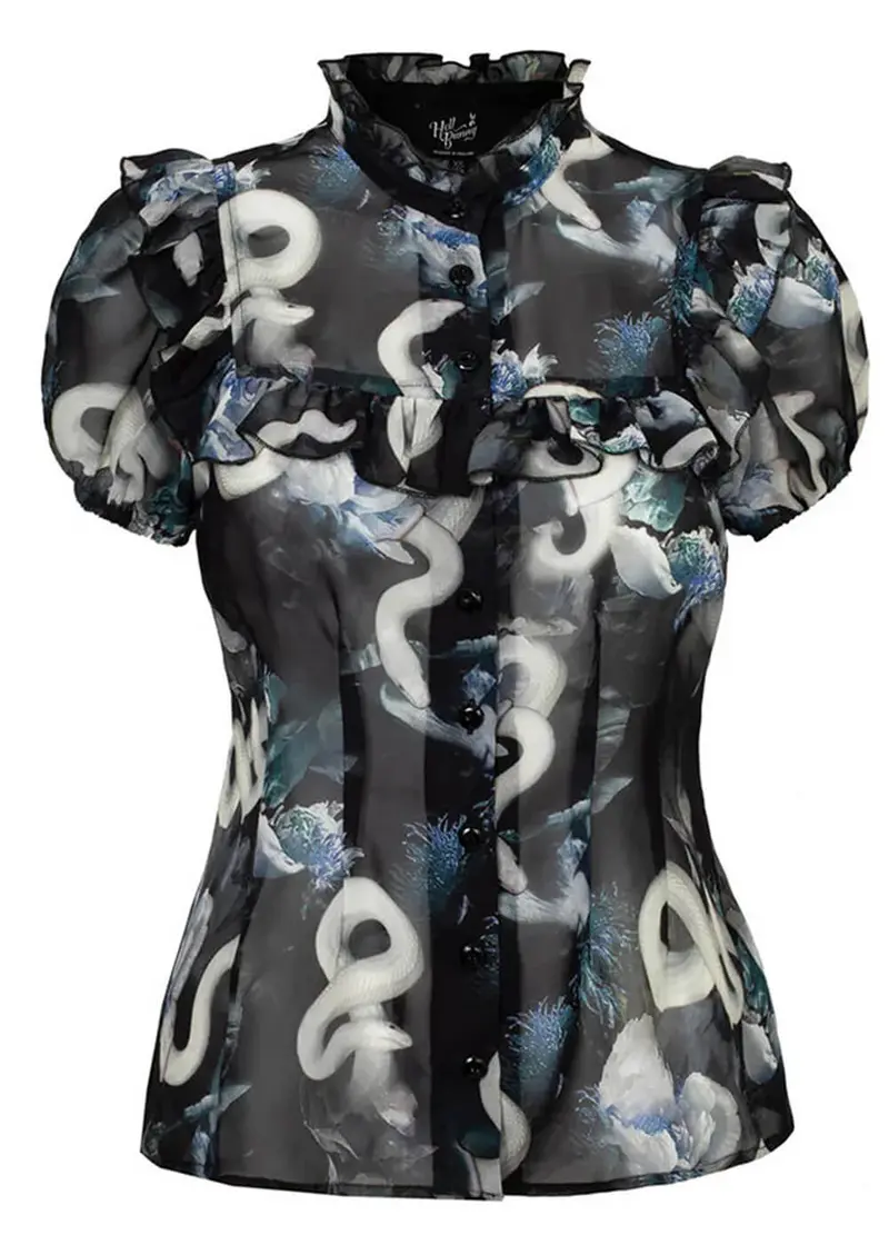 Hell Bunny Serpent Snake Blouse Black
