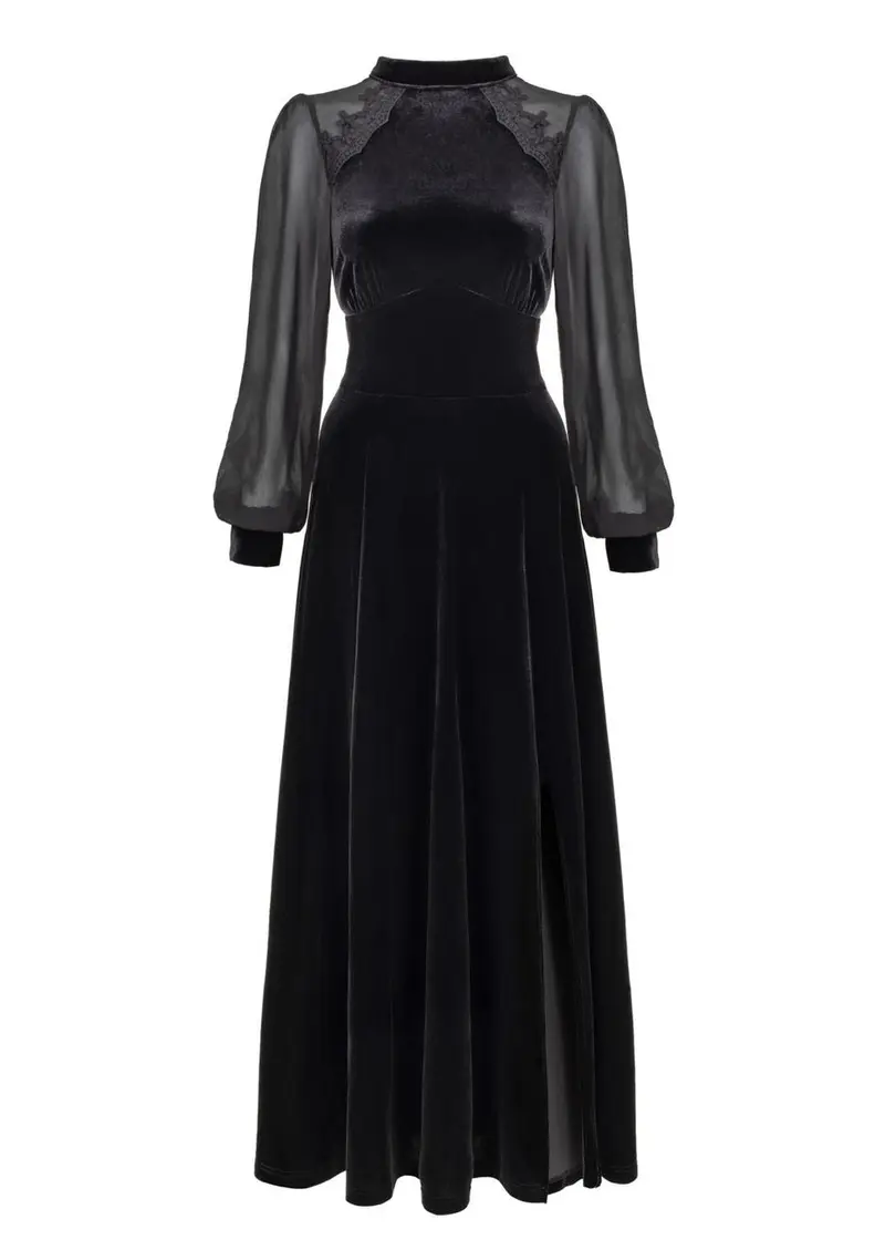 Hell Bunny Siara Black Maxi Dress
