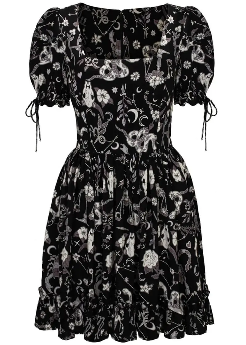 Hell Bunny Star Sign 60s Black Mini Dress