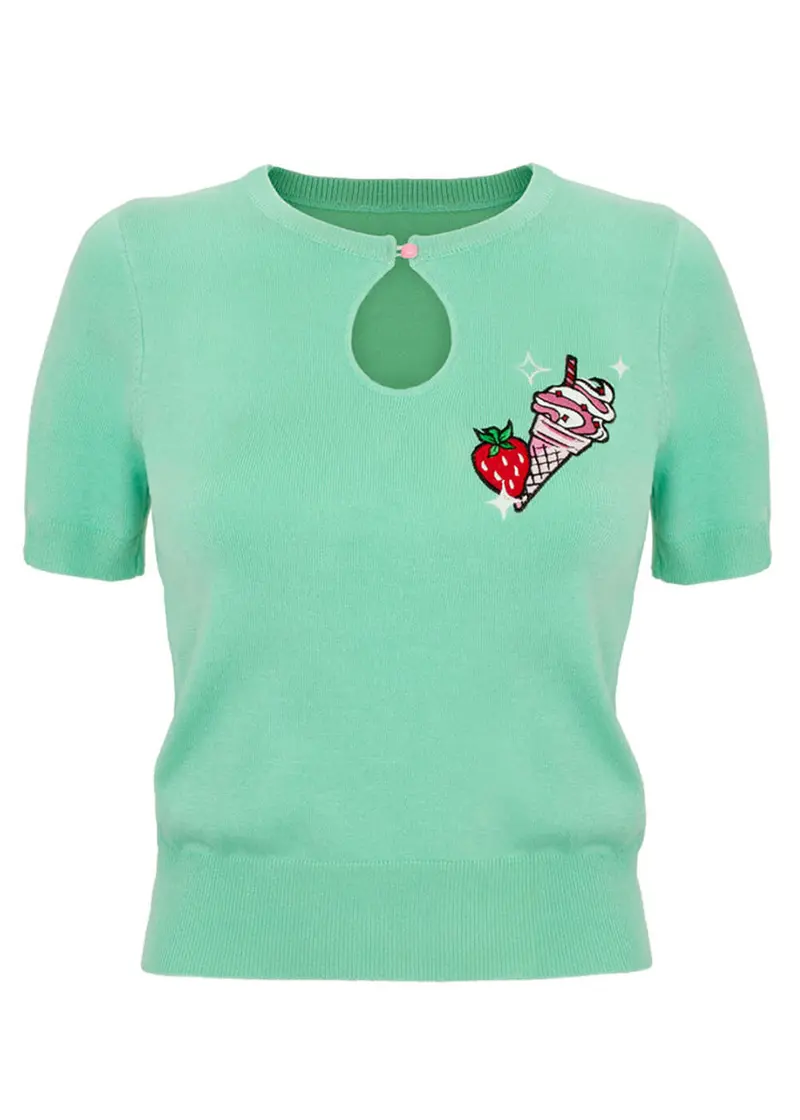 Hell Bunny Sugar Rush Green Top