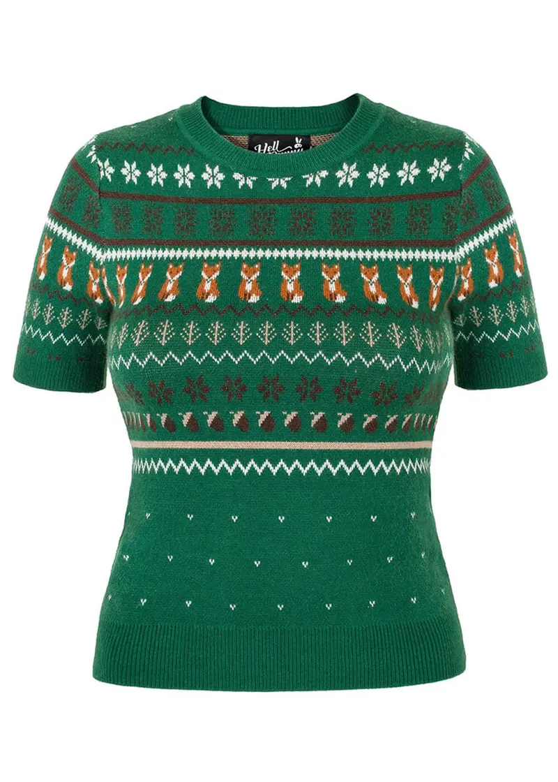 Hell Bunny Vixey 40s Green Sweater