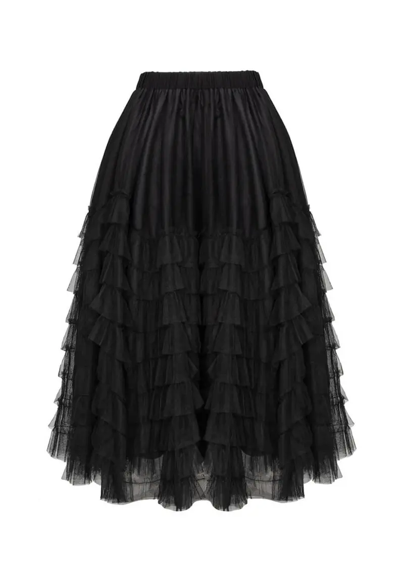 Hell Bunny Wisdom Tulle Skirt Black