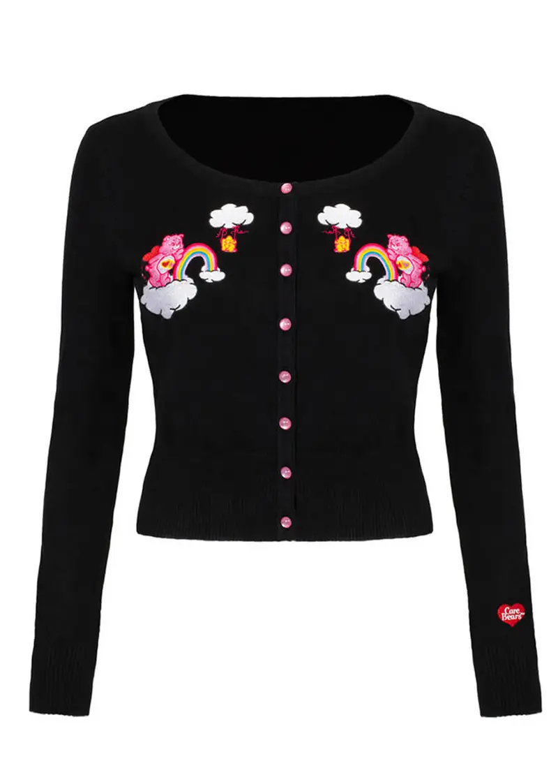 Hell Bunny x Care Bears Love-A-Lot 50's Black Cardigan