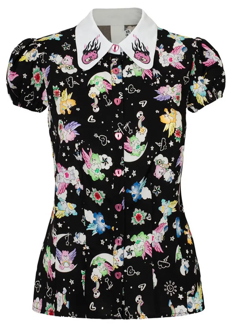 Hell Bunny x Care Bears Roxi 90s Blouse Black