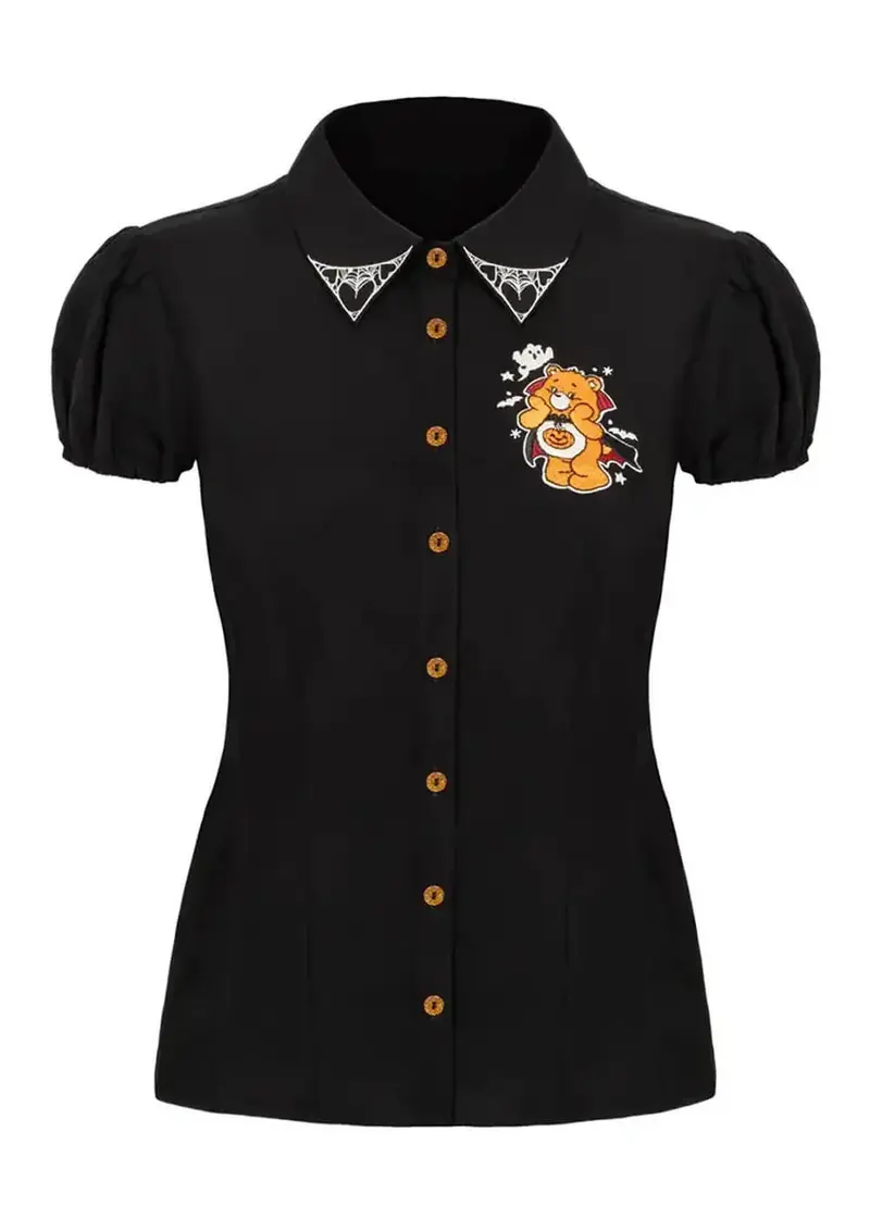 Hell Bunny x Care Bears Trick Or Sweet Blouse Black