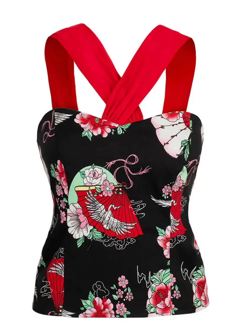 Hell Bunny Yuna Top Black