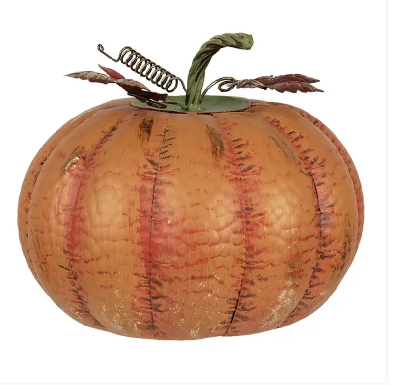 Herfst Decoratiepompoen Oranje Metaal – Ø 34 x 29 cm