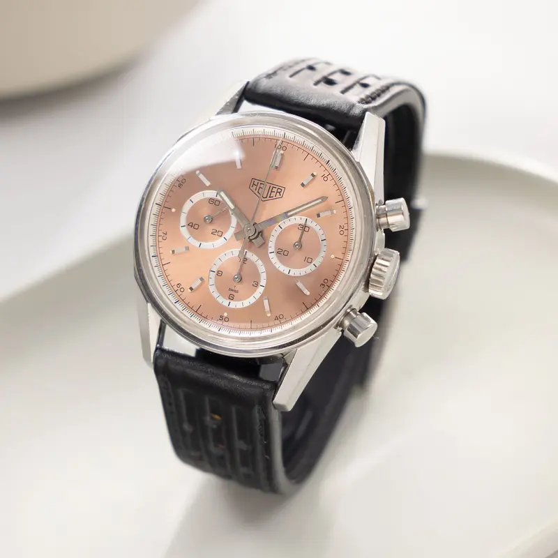Heuer Carrera Re-edition Salmon Dial Box and Paper Set ref cs3112