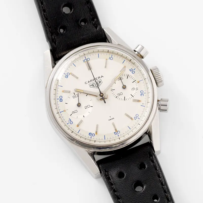 Heuer Carrera Ref 3647d Blue Decima Scale