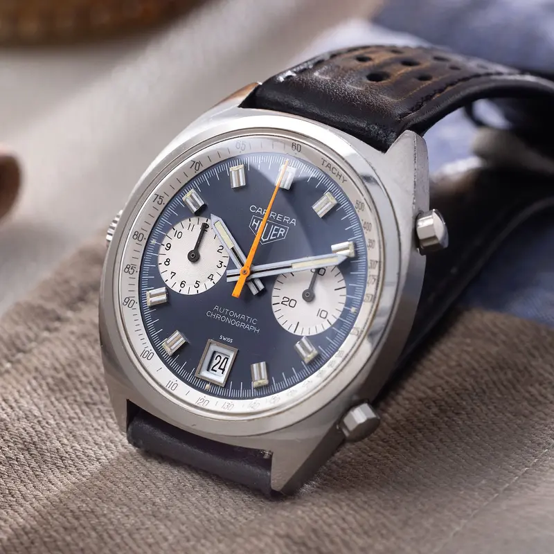 Heuer Carrera Referenz 1153 Blaues Zifferblatt