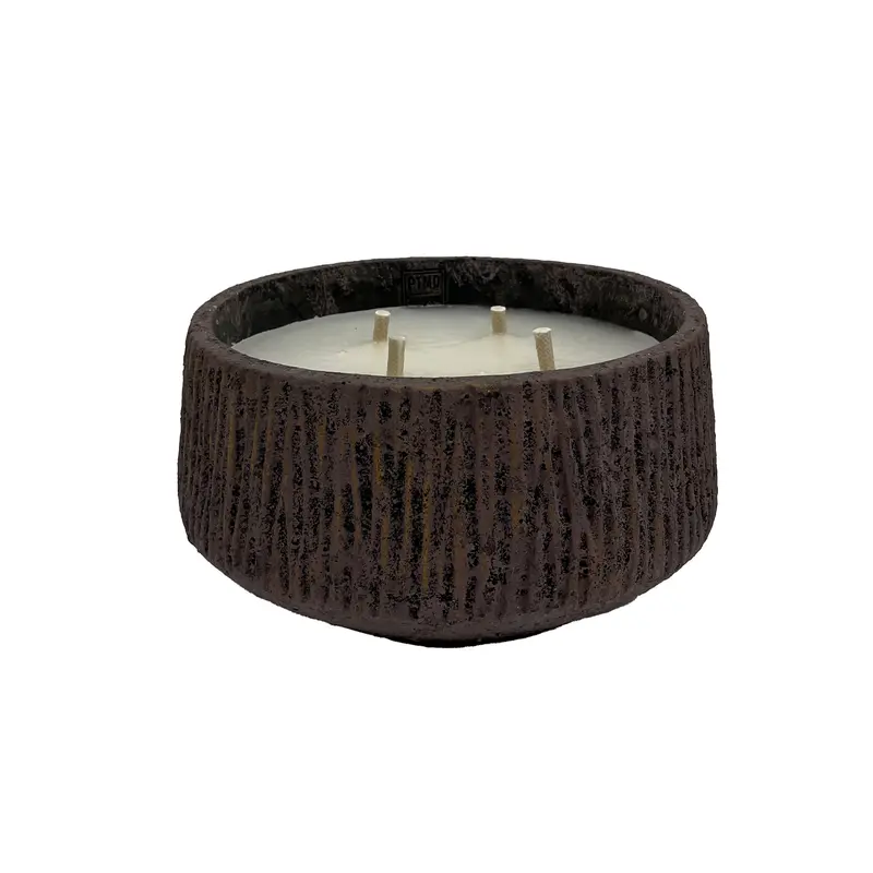 Holden Purple Cement Outdoor Candle Round Gold Finish LowL PTMD