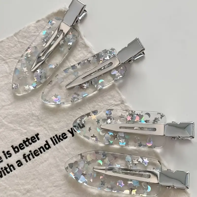 Holographic Sparkle Hair Clip Set