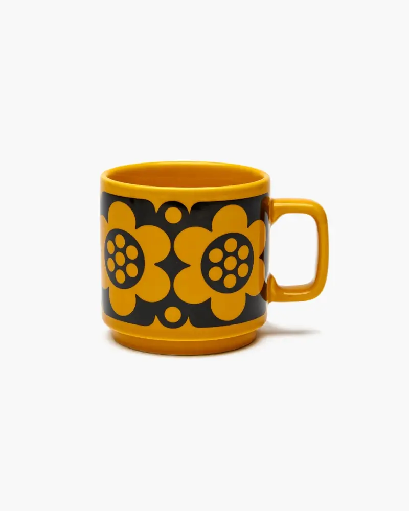 Hornsea Mug - Yellow Geo Flower