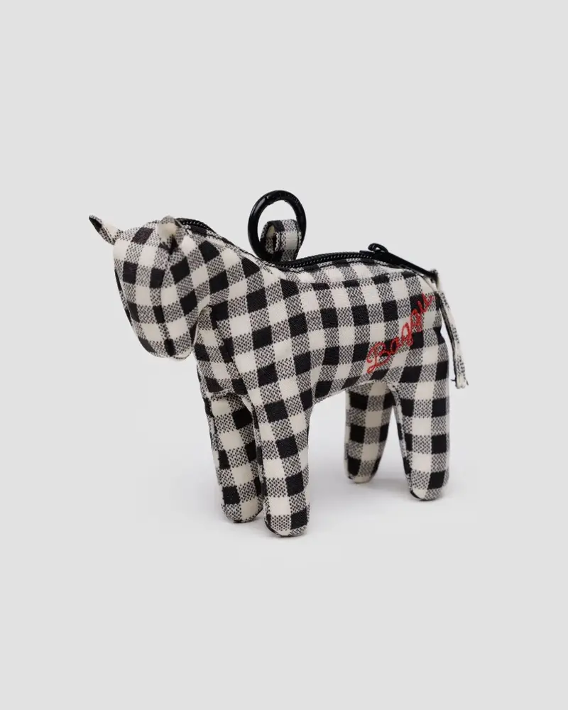 Horse Charm - Black & White Gingham