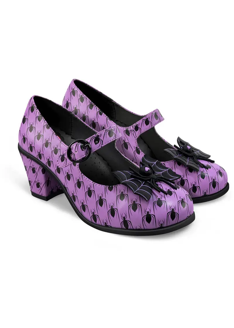 Hot Chocolate Design Spider Tooth Pumps Purple