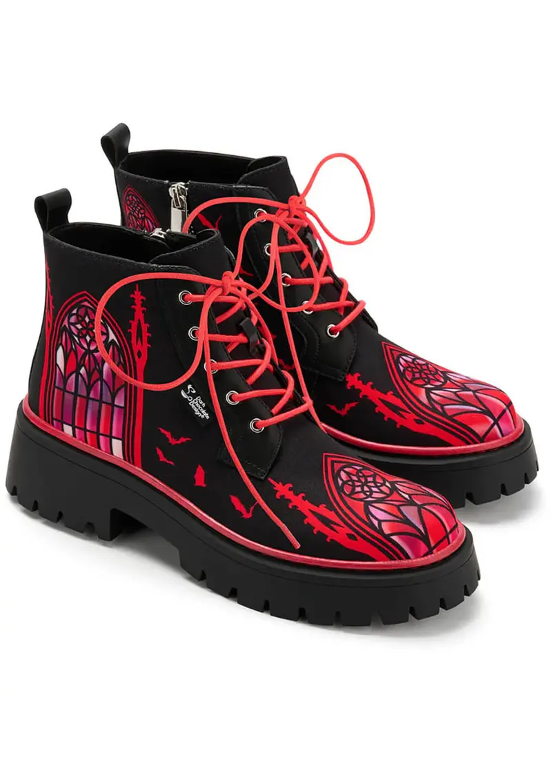 Hot Chocolate Design Vampir Court Boots Black Red