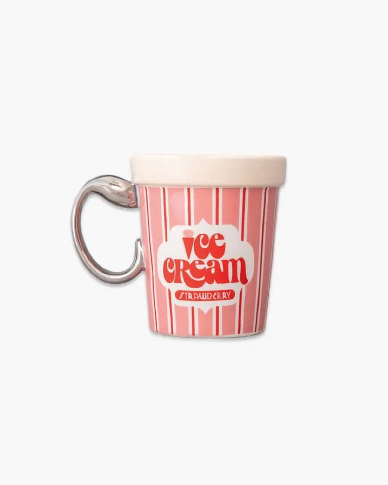 Hot Stuff Big Ceramic Mug - Strawberry Ice Cream Pint