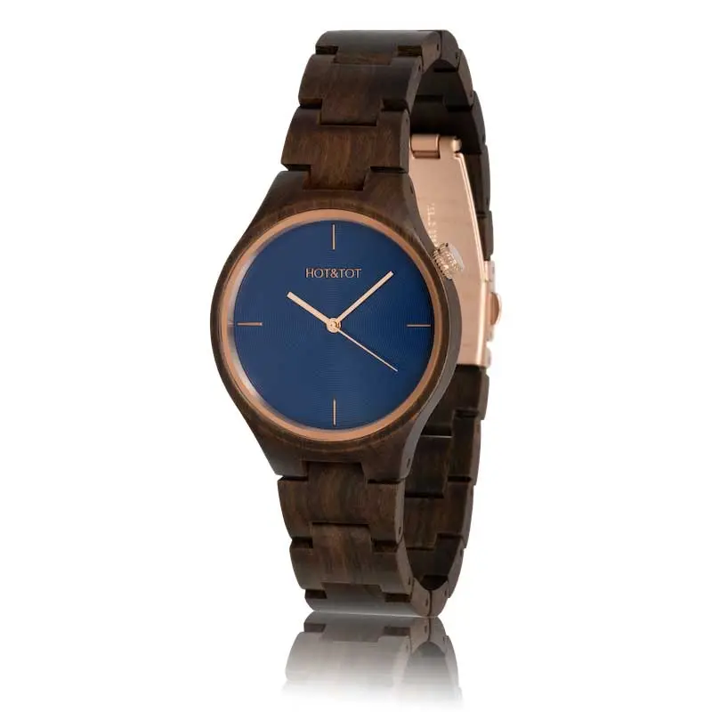 HOT&TOT | BIXIE HOUTEN HORLOGE | 40MM | ROSEGOUD | SANDELHOUT