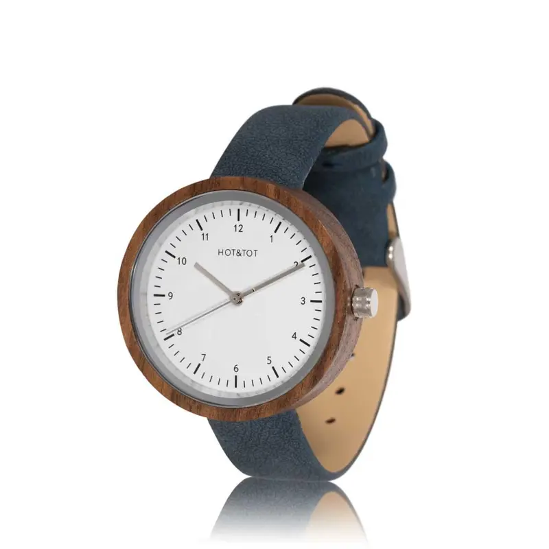 HOT&TOT | EMMA HOUTEN DAMESHORLOGE | 36MM | ZILVER | WALNOOTHOUT
