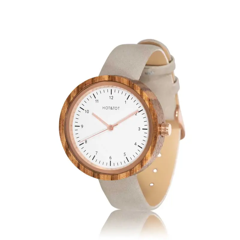 HOT&TOT | VITA HOUTEN DAMESHORLOGE | 36MM | ROSEGOUD | ZEBRANOHOUT