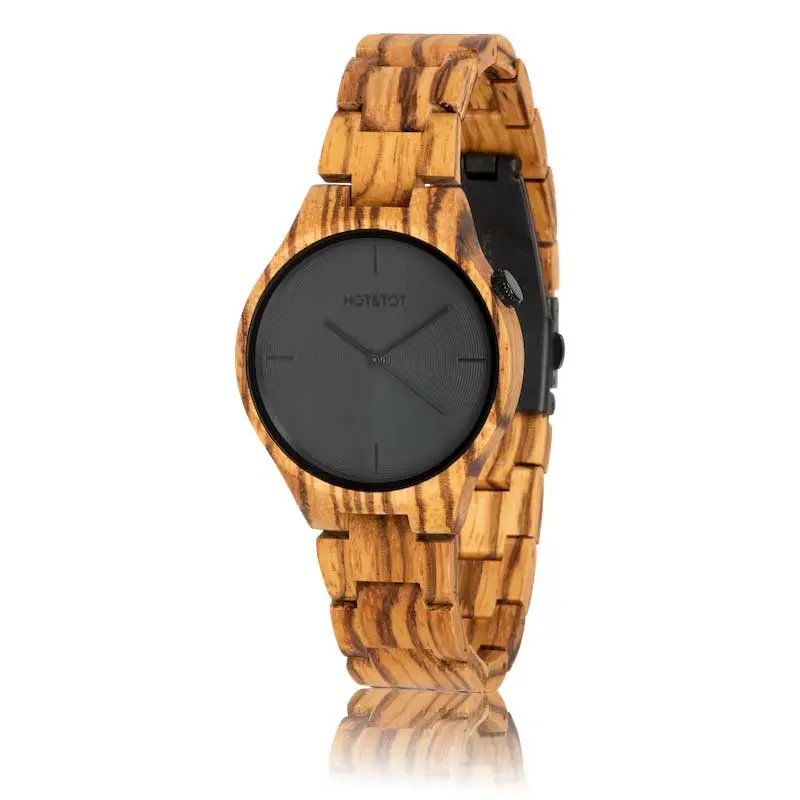 HOT&TOT | YUCA HOUTEN HORLOGE | 40MM | ZEBRANOHOUT