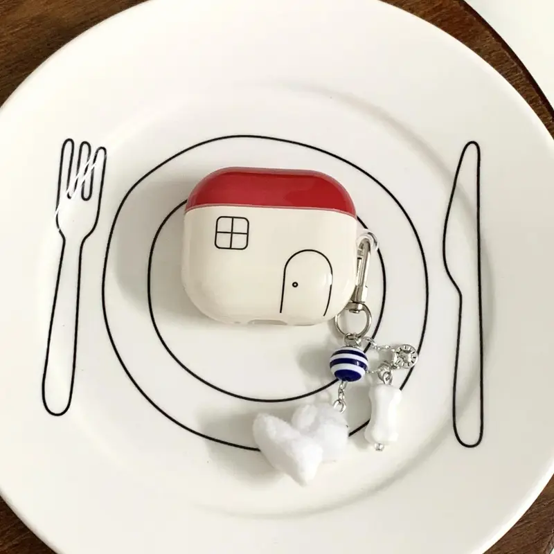 House Shaped AirPods Charger Case Cover with Puppy Charm