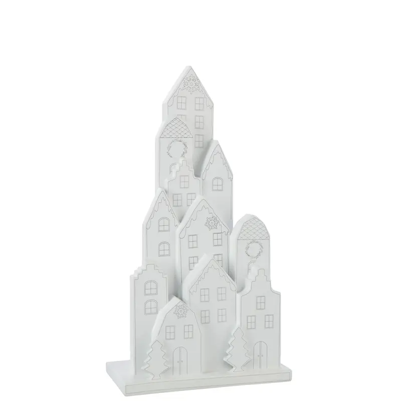 Huis Klassiek Kalk Wit/Zwart H47cm J-Line