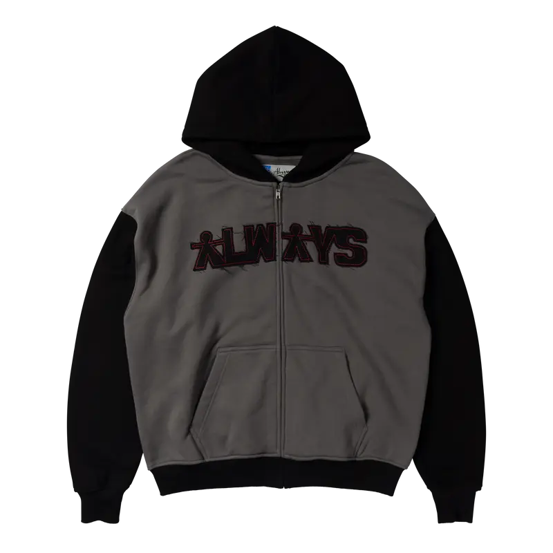 Human Applique Zip Up Hoodie