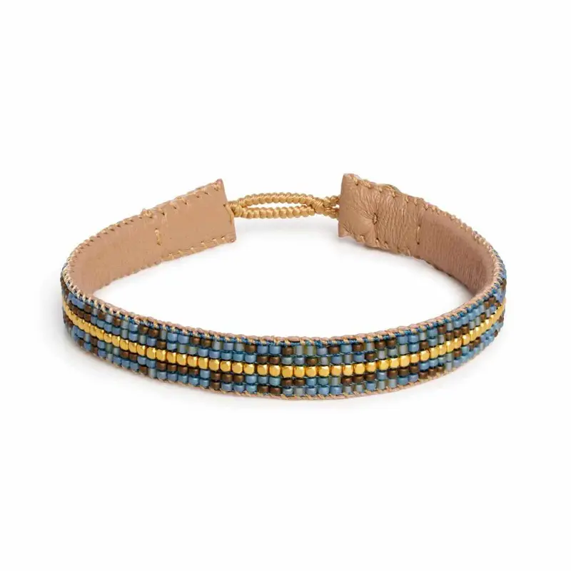ibu jewels armband the stripe mix brown blue