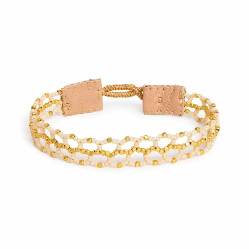 ibu jewels armband the web antique beige