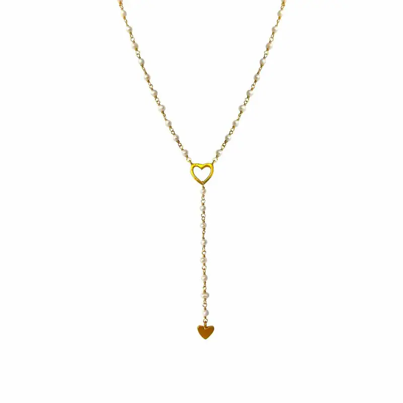 ibu jewels ketting heart drop pearls
