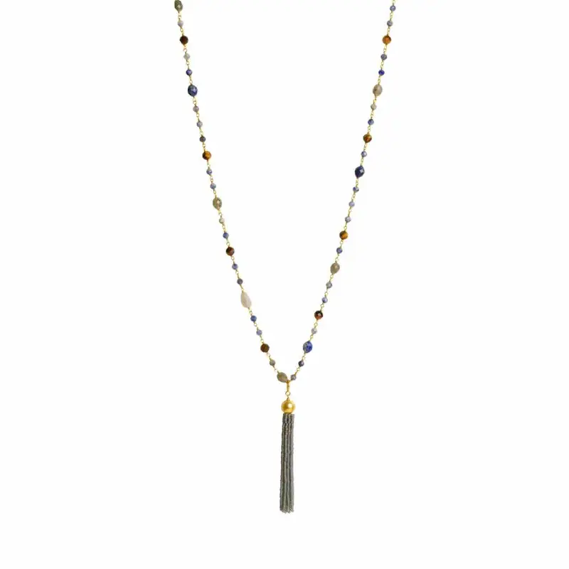 ibu jewels ketting luna labradorite mix