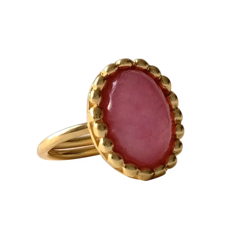 ibu jewels ring belle stone pink jade