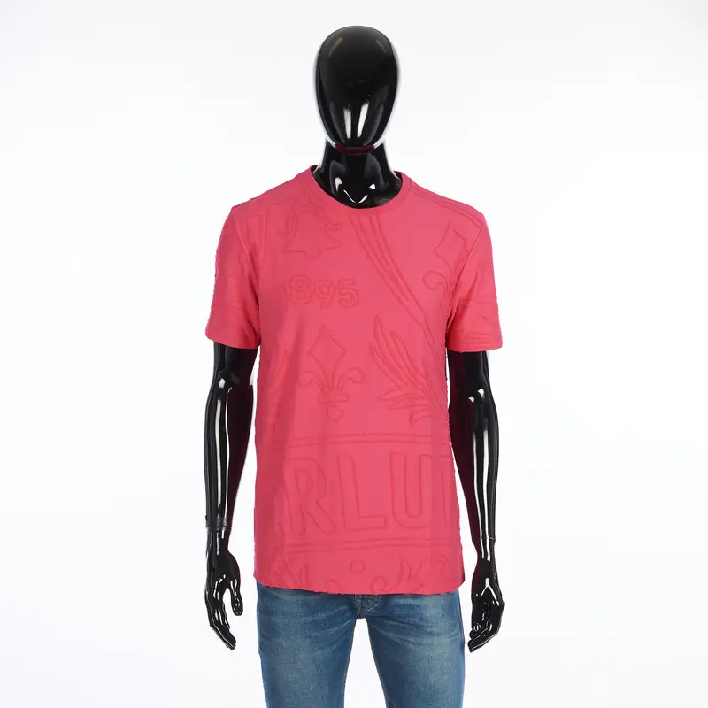 Iconic Scritto Tshirt In Pink Cotton Terry