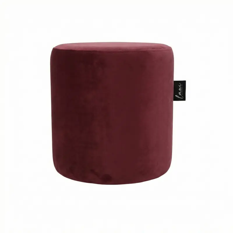 Indoor Pouf Velvet Burgundy Ø44x46 - Laui Lounge