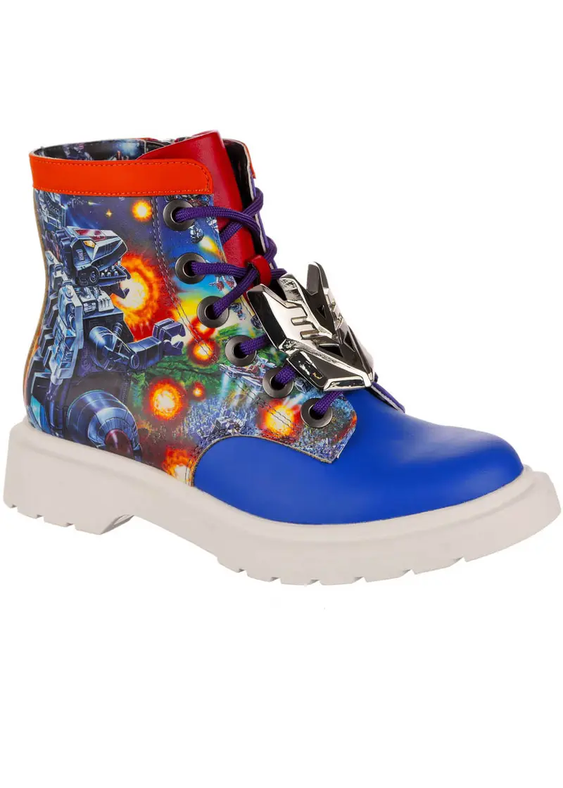 Irregular Choice x Transformers Battle Ready Boots Blue Red