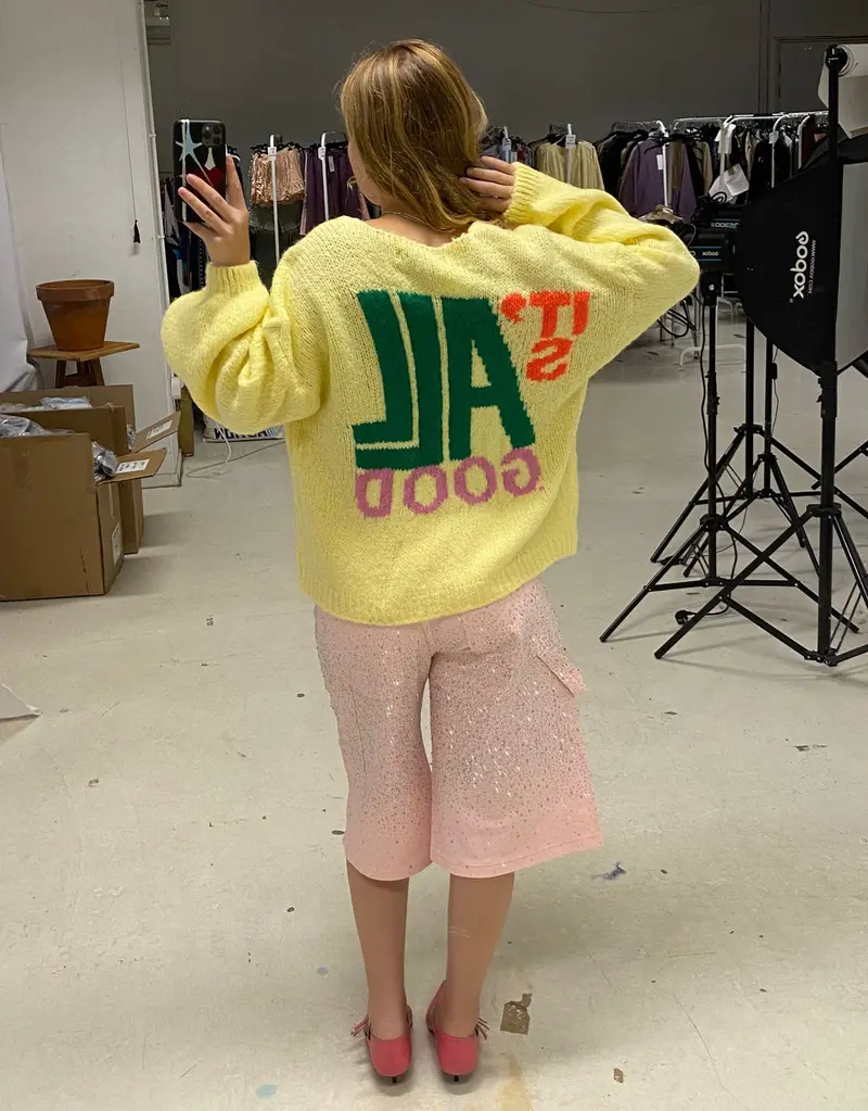 It's all good smiley sweater