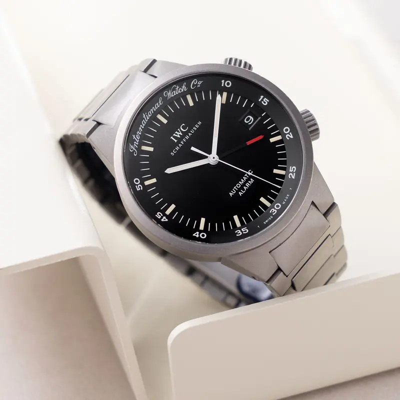 IWC GST Alarm watch black dial ref IW353701 in Titanium
